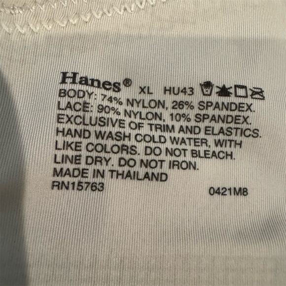 Hanes Womens XL Beige Seamless Wireless Bra Lace Detail Adjustable Straps 0421M8 - Picture 5 of 5